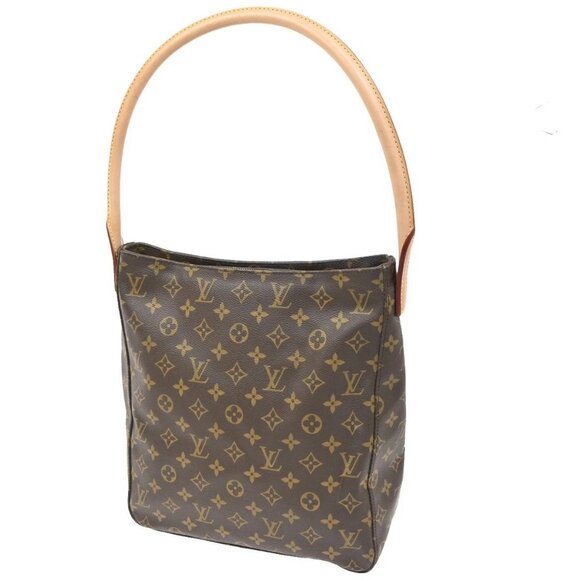 Louis Vuitton Handbags - LOUIS VUITTON Logo Looping GM Shoulder Bag Monogram Leather Brown M51145 26RL728